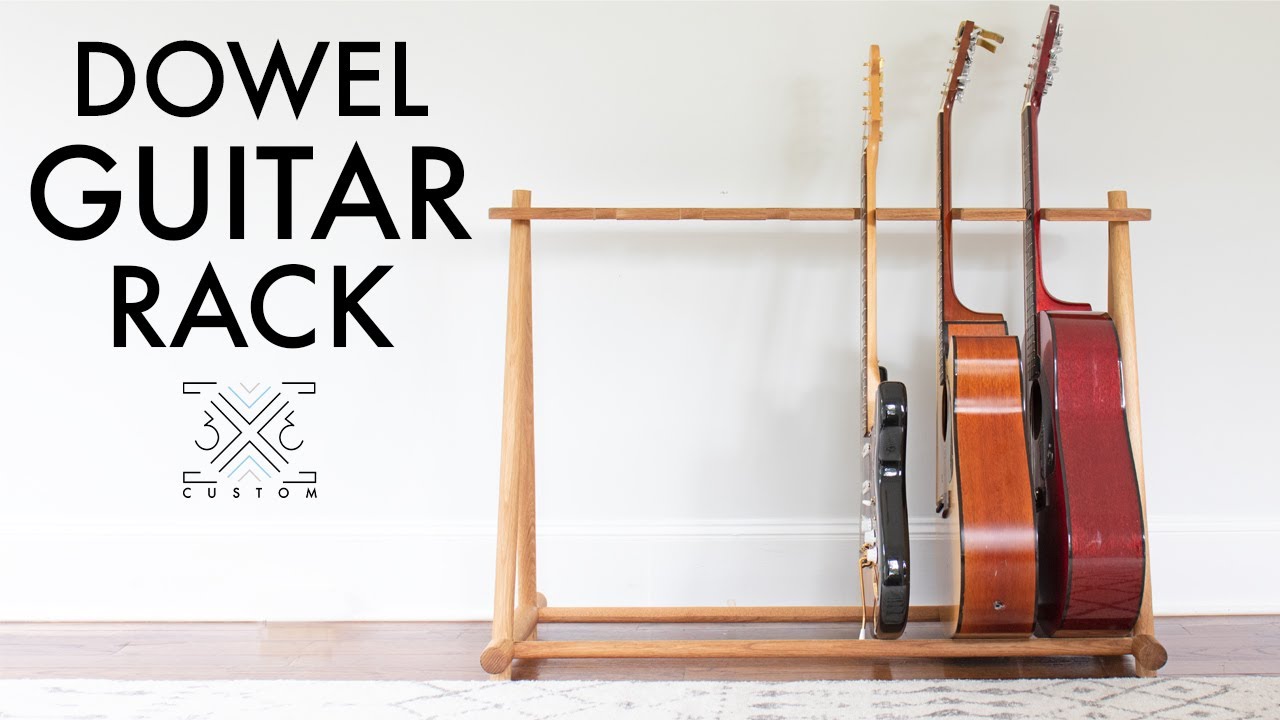 Building a multi guitar rack from dowels - plans and template available!