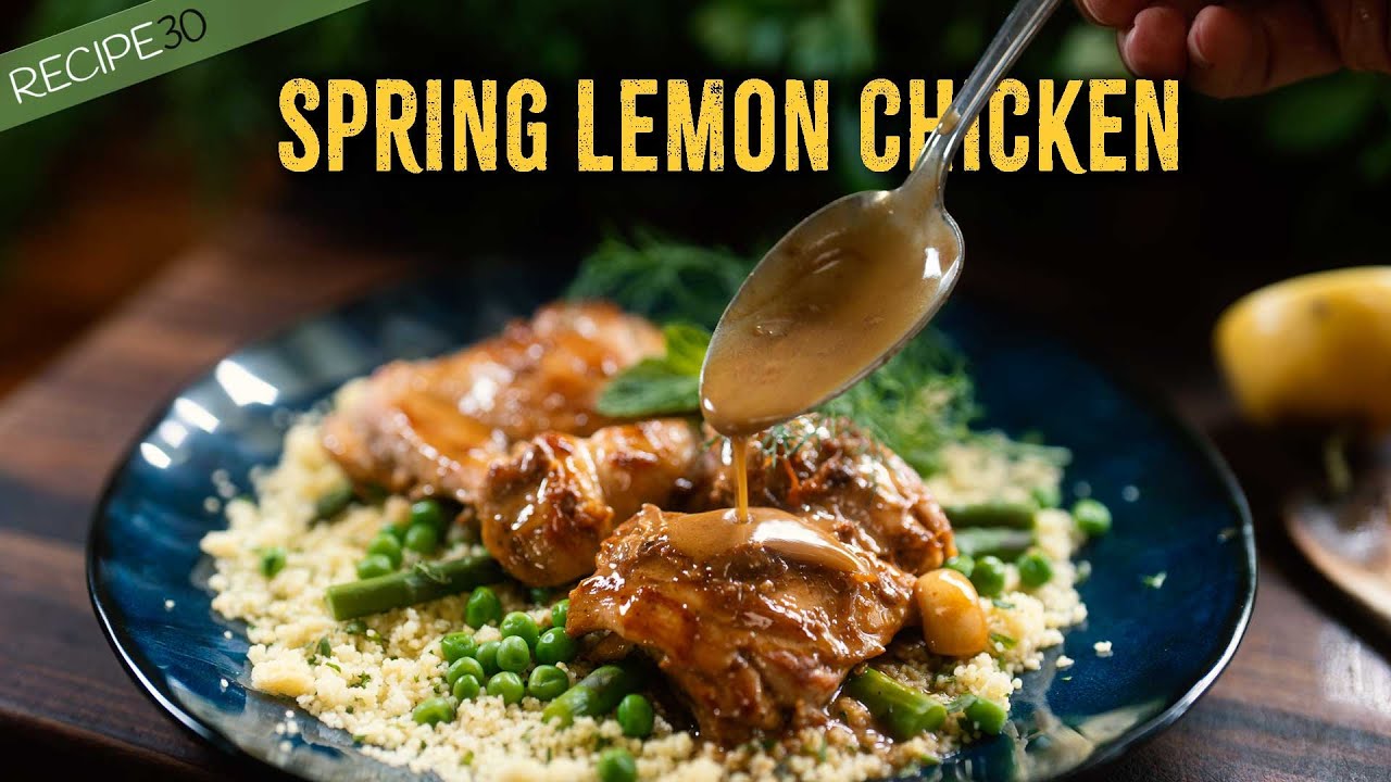 Sunshine chicken with lemon butter & herby couscous | Easy spring ...