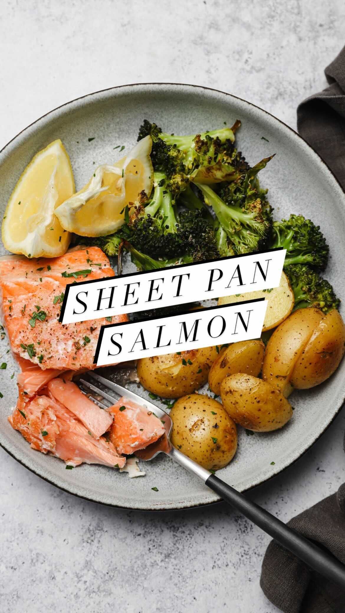 This easy sheet pan salmon dinner is simple enough for kids to help make