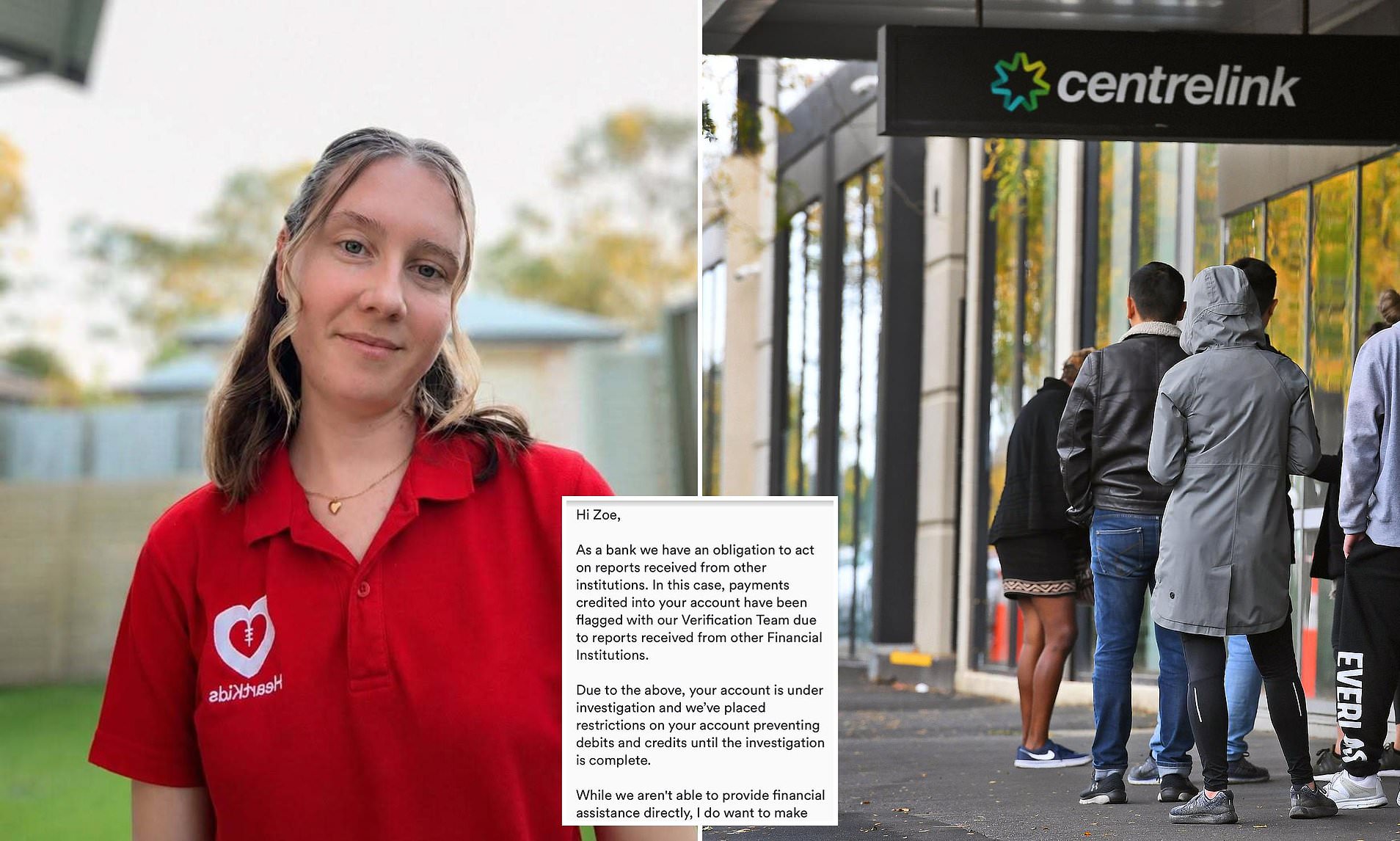 Aussie is locked out of her bank account without warning and told to go to Centrelink for support
