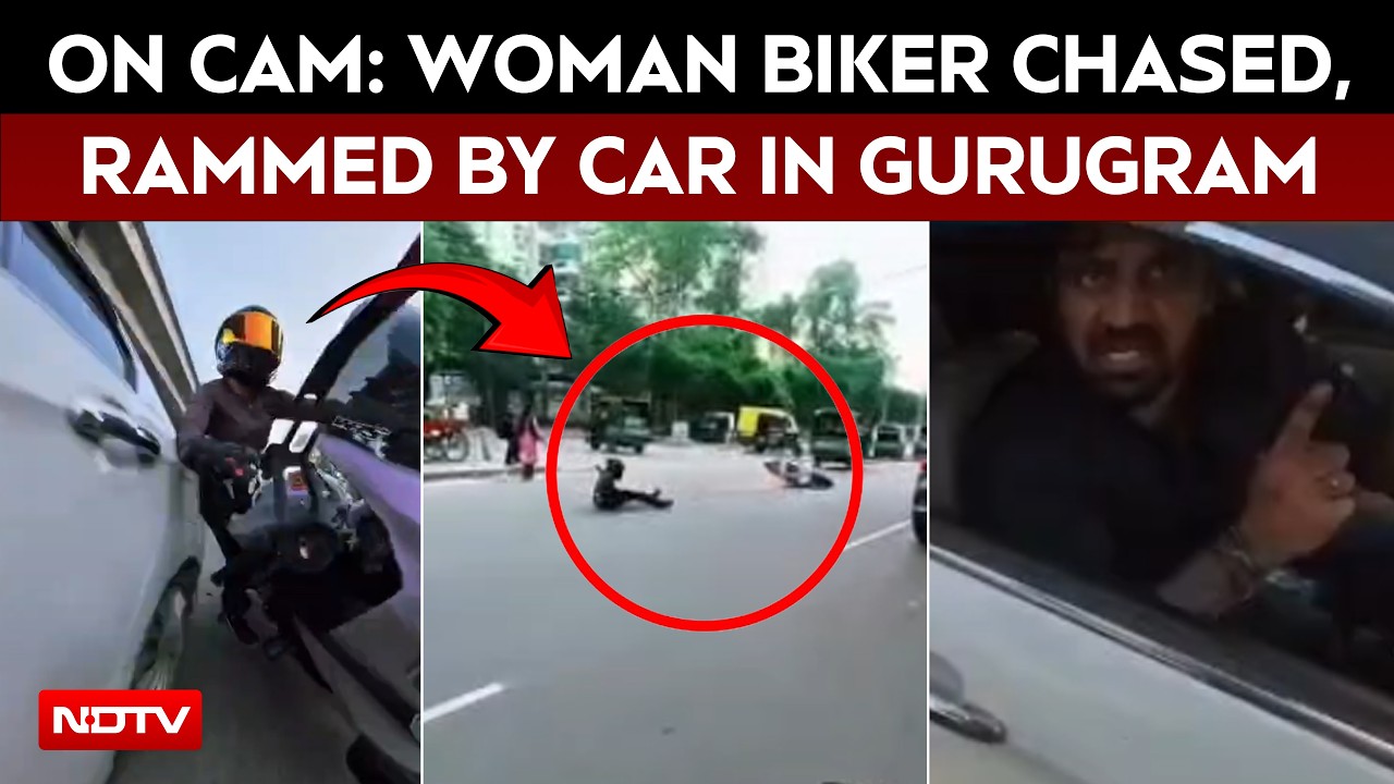 Gurugram hit-and-run: Woman biker chased, hit by car; driver flees