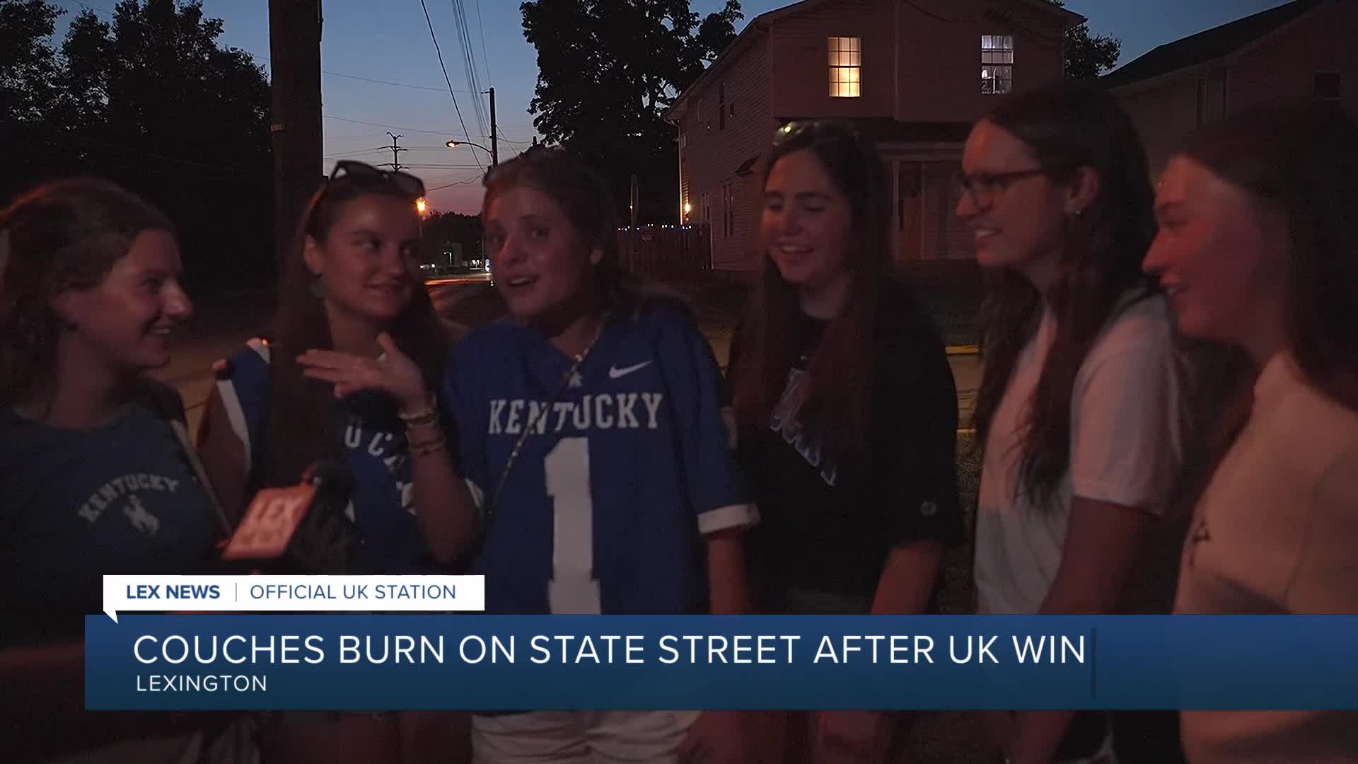 Couches burn on State Street after University of Kentucky Wildcats win