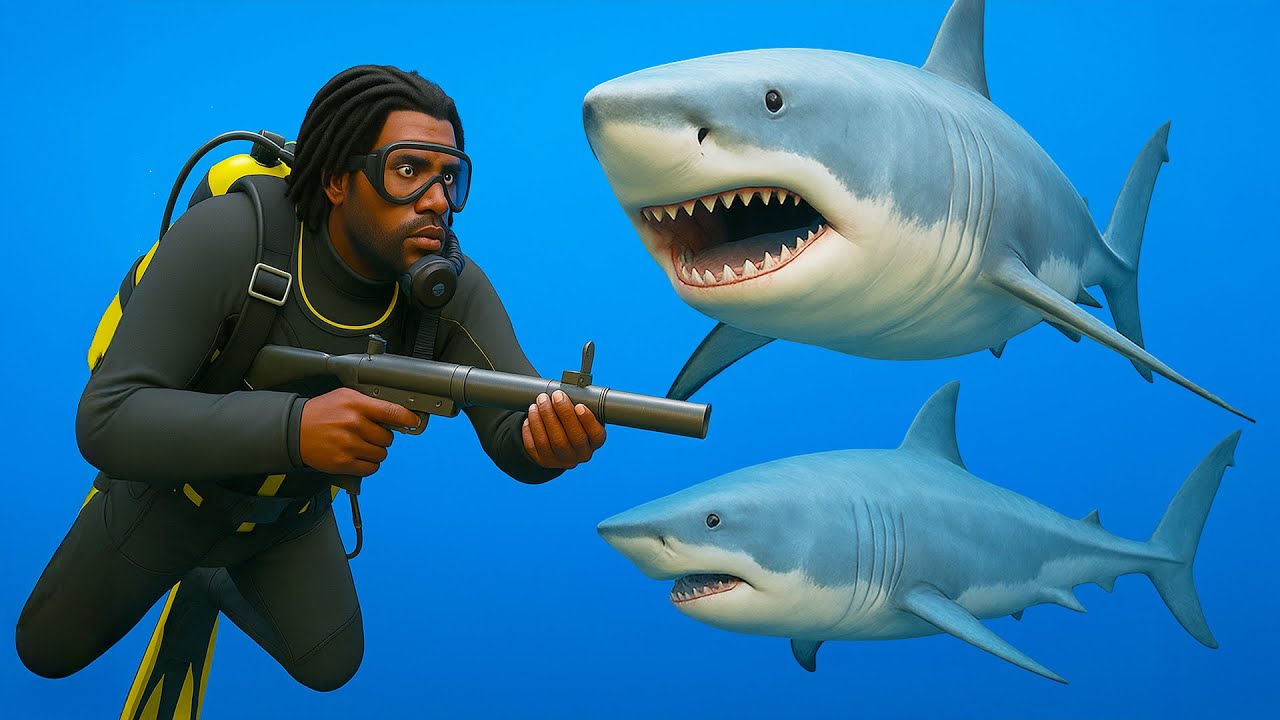 Hunting sharks in GTA 5 online! (New animal update!) | GTA 5 thug life #591