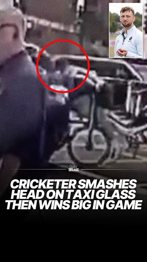 Lime Bike user smashes taxi's back window with his head