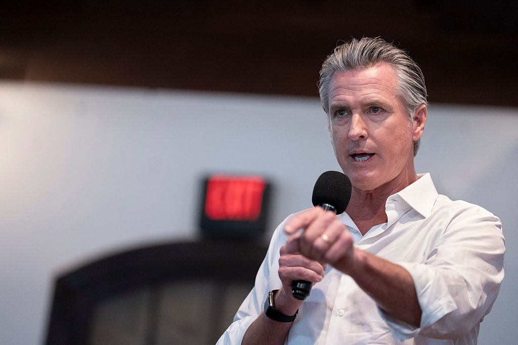 California Gov. Gavin Newsom, a potential 2028 presidential candidate, addresses Democrats on Sept. 3, 2026, on St. Helena Island, South Carolina.