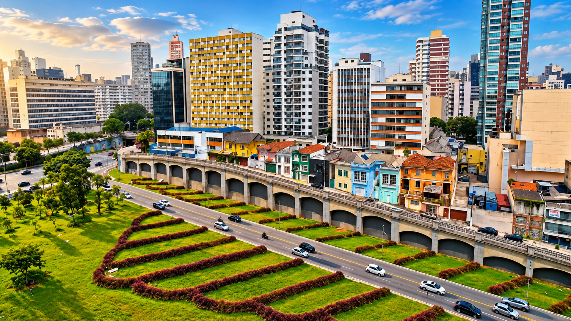 Colorful historic architecture across São Paulo