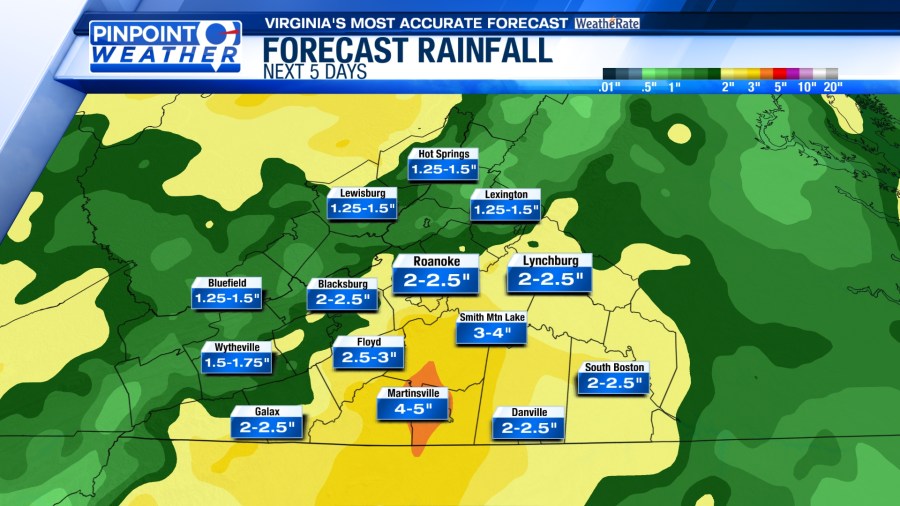 Pinpoint weather: Warmer Sunday, daily rain chances ahead