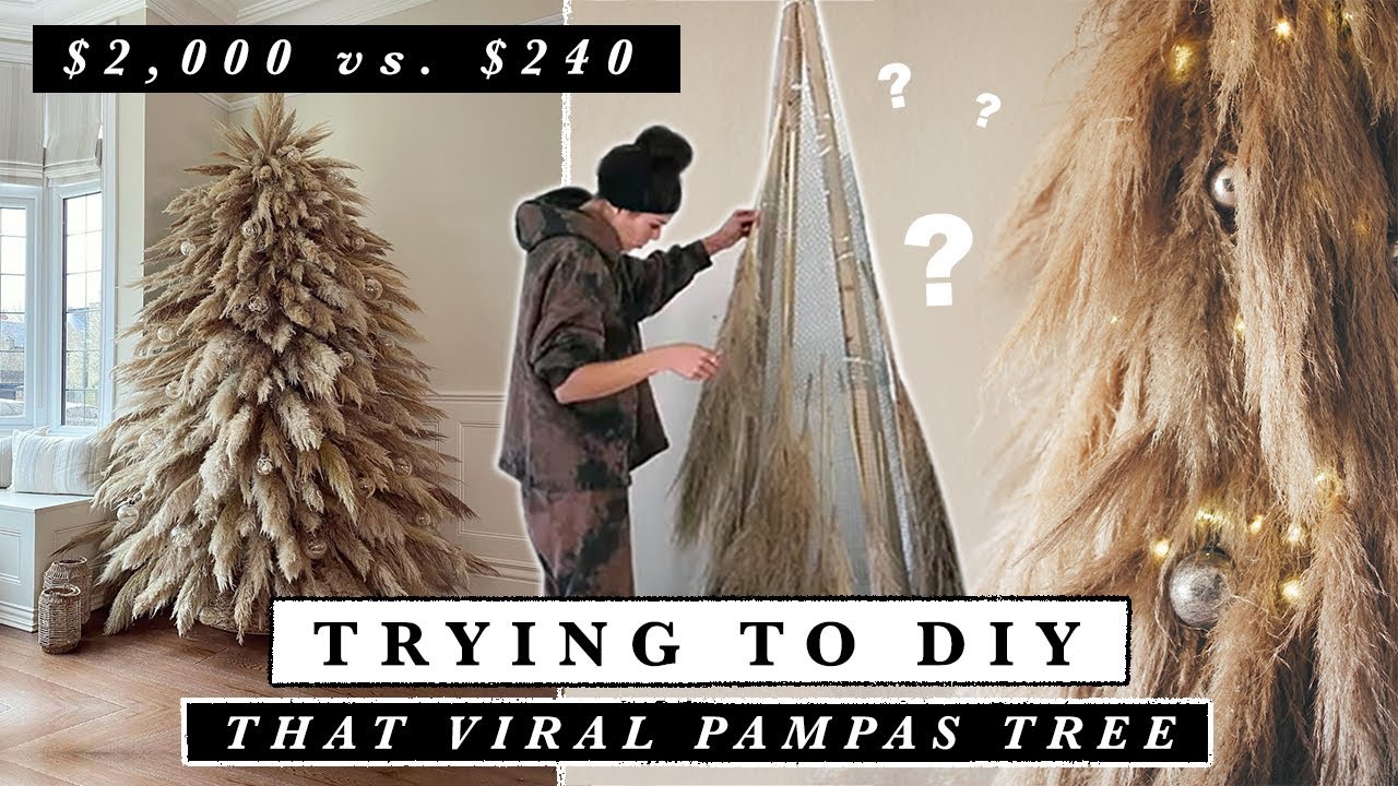 DIY viral pampas grass Christmas tree: $240 vs $2,000
