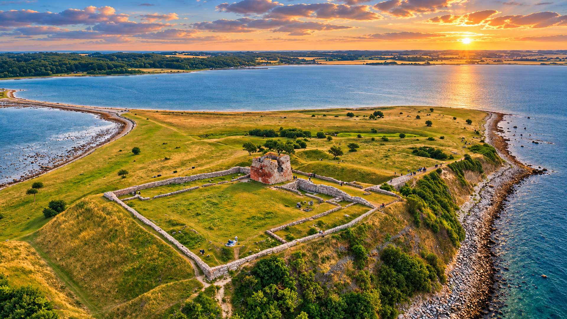 Ancient ruins along Denmark’s rugged coast