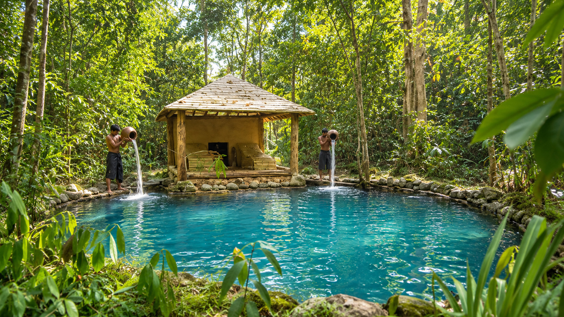 Building a swimming pool paradise with bushcraft skills