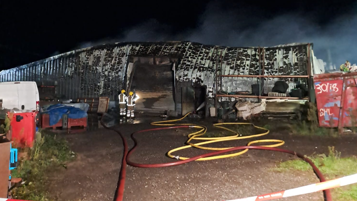 Building suffers partial roof collapse in fire