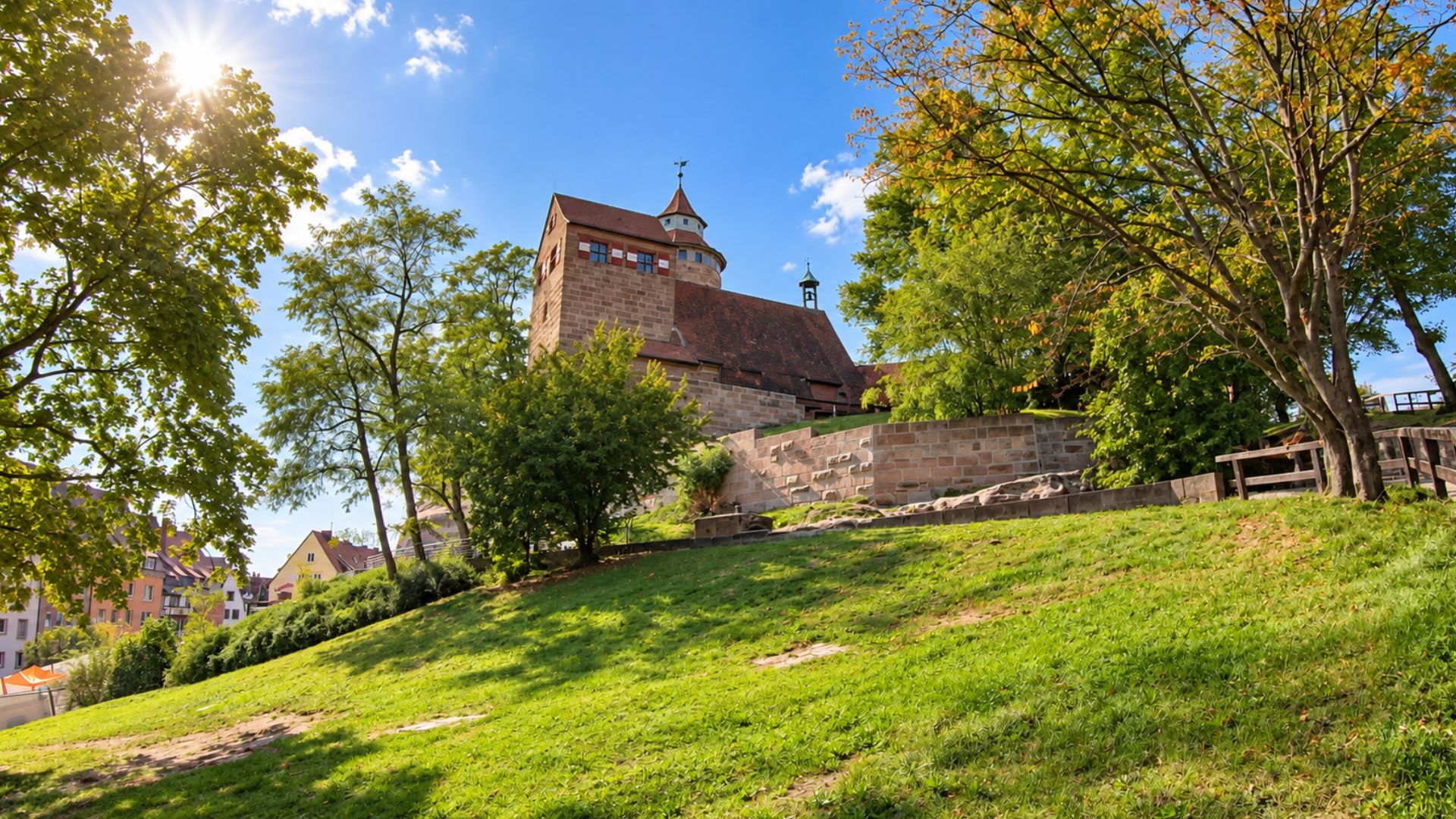 Walking around the medieval grounds of Nuremberg Castle (4K)