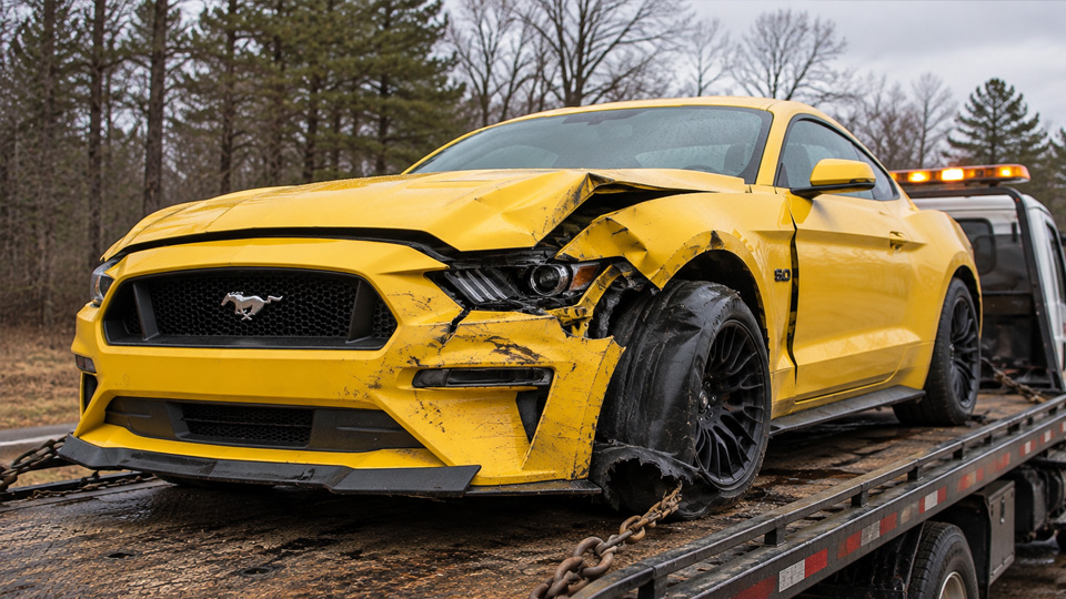 A Roush supercharged Mustang GT turns up at salvage