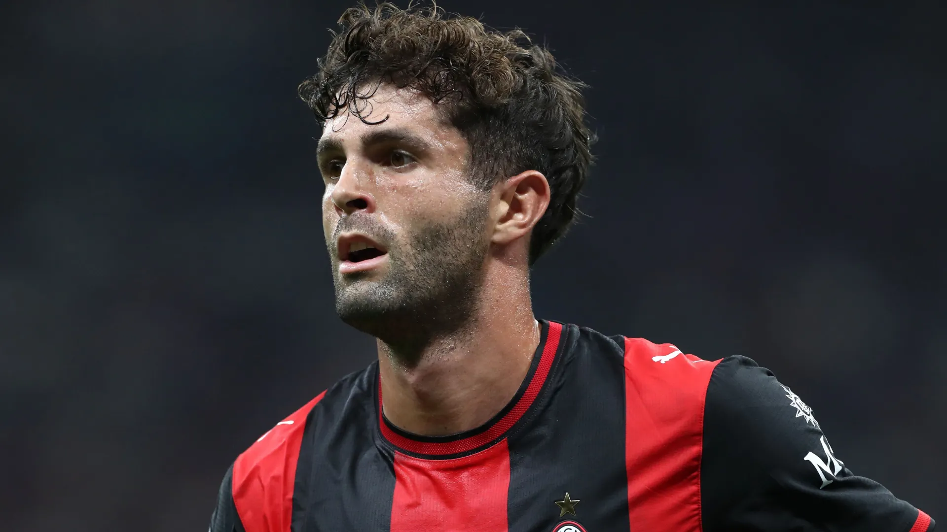 Christian Pulisic of AC Milan looks on