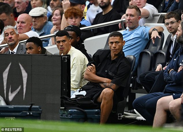 De Zerbi has stood firm on Richarlison's absence, saying on Monday: 'At the start of this season, I spoke to him (Richarlison) many times to convince him to stay and he didn't want to