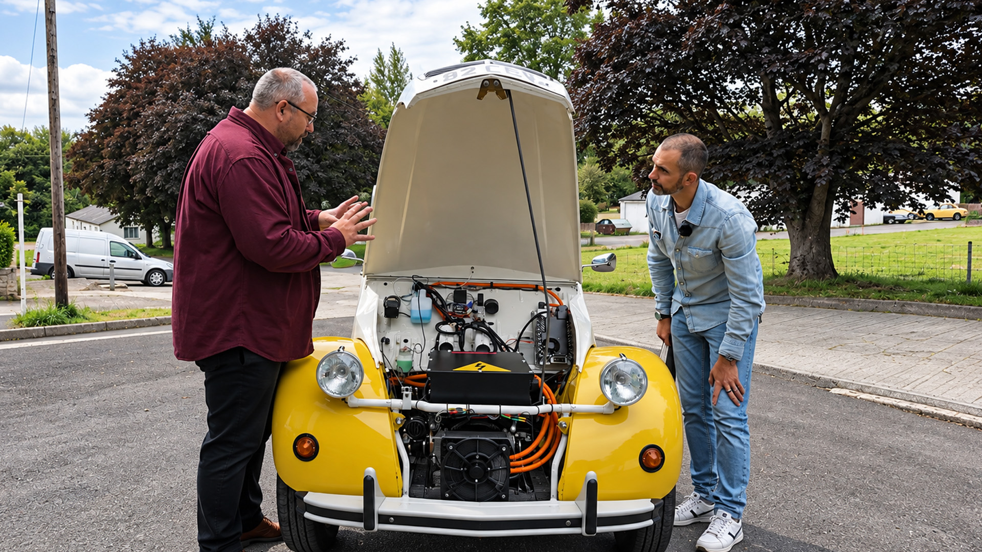Citroën 2CV transforms from a conventional engine to electric power