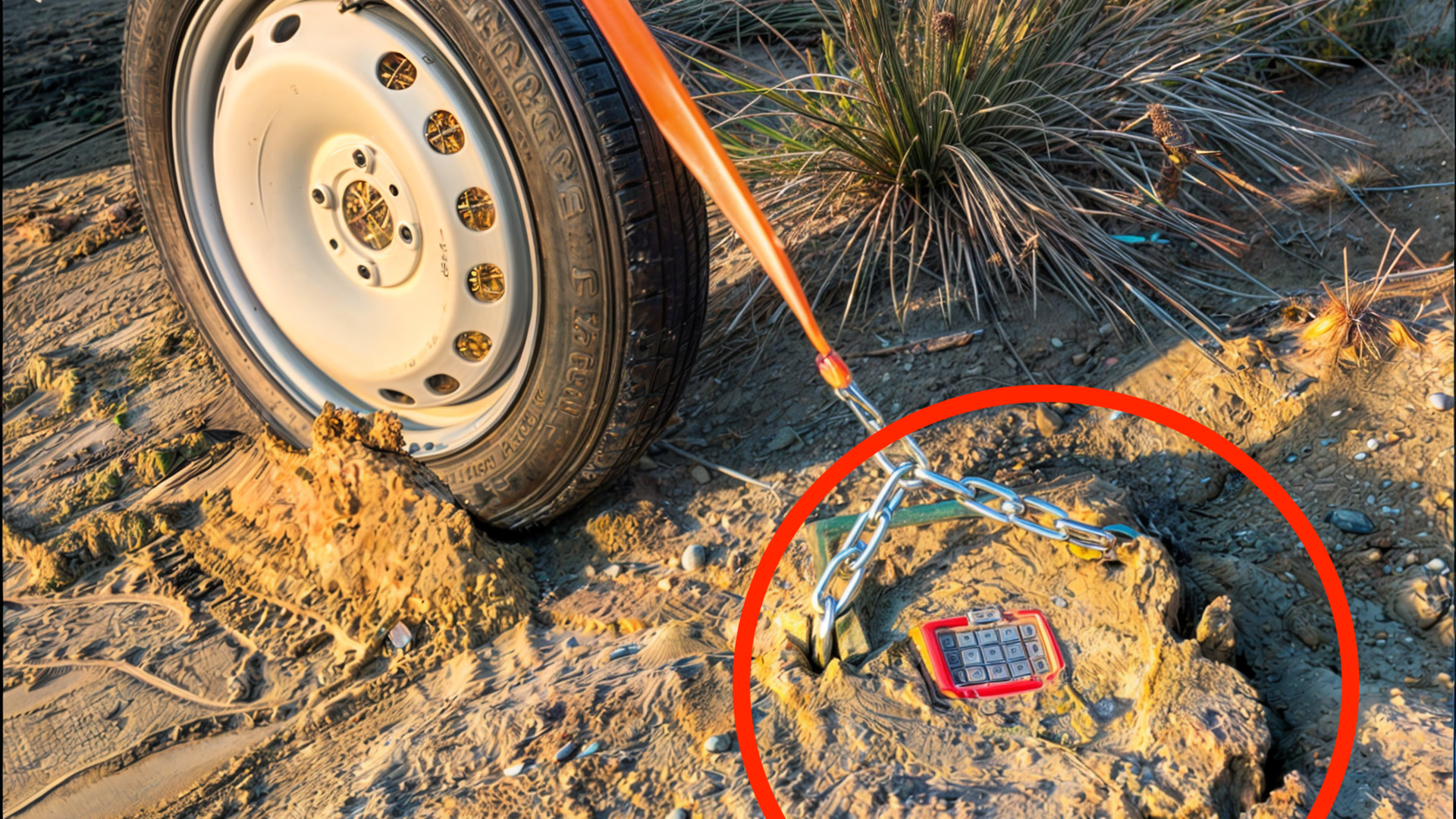 Reclaimed a lost & found safe from the sand