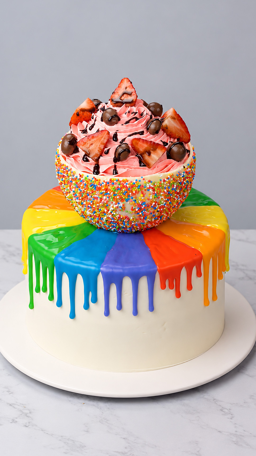Rainbow cake looks almost too good to cut
