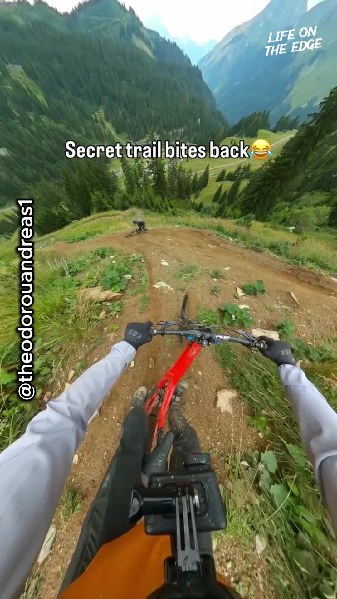 POV footage captures mountain bikers racing down intense tracks