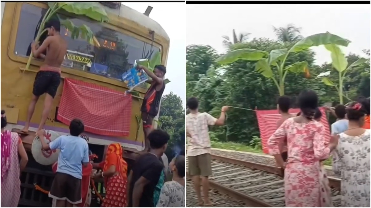 Villagers stand on tracks, stop local train in Bengal for Vishwakarma ...