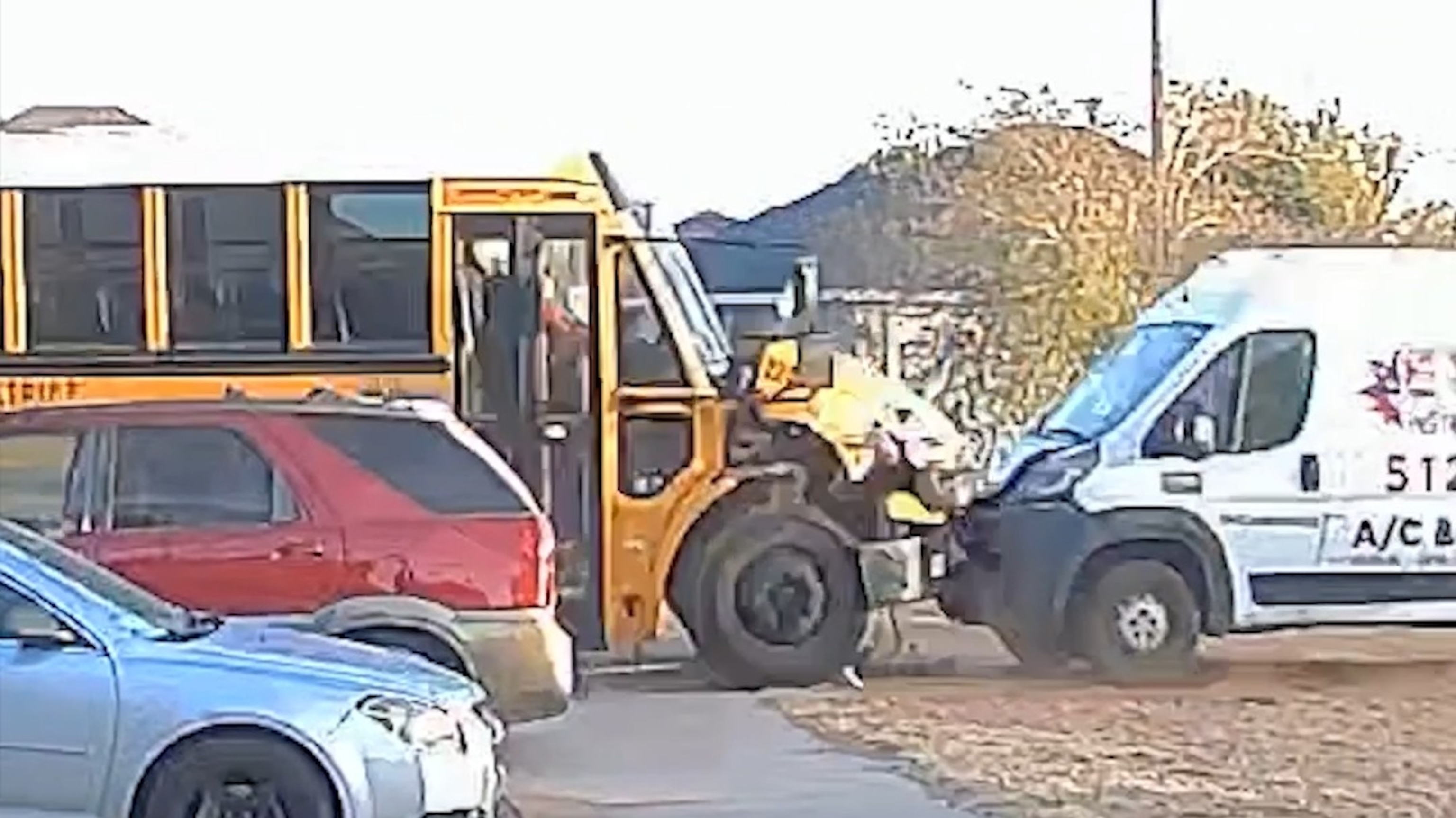 Texas school bus crash caught on camera
