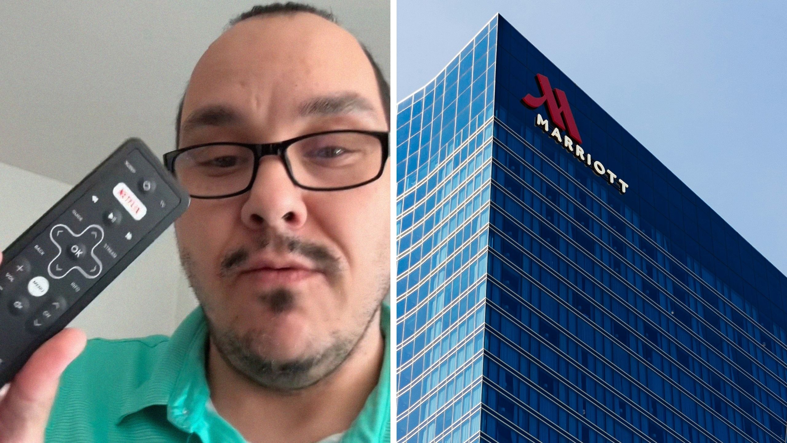 Man checks into Marriott Bonvoy. Then he notices his TV remote has a ...