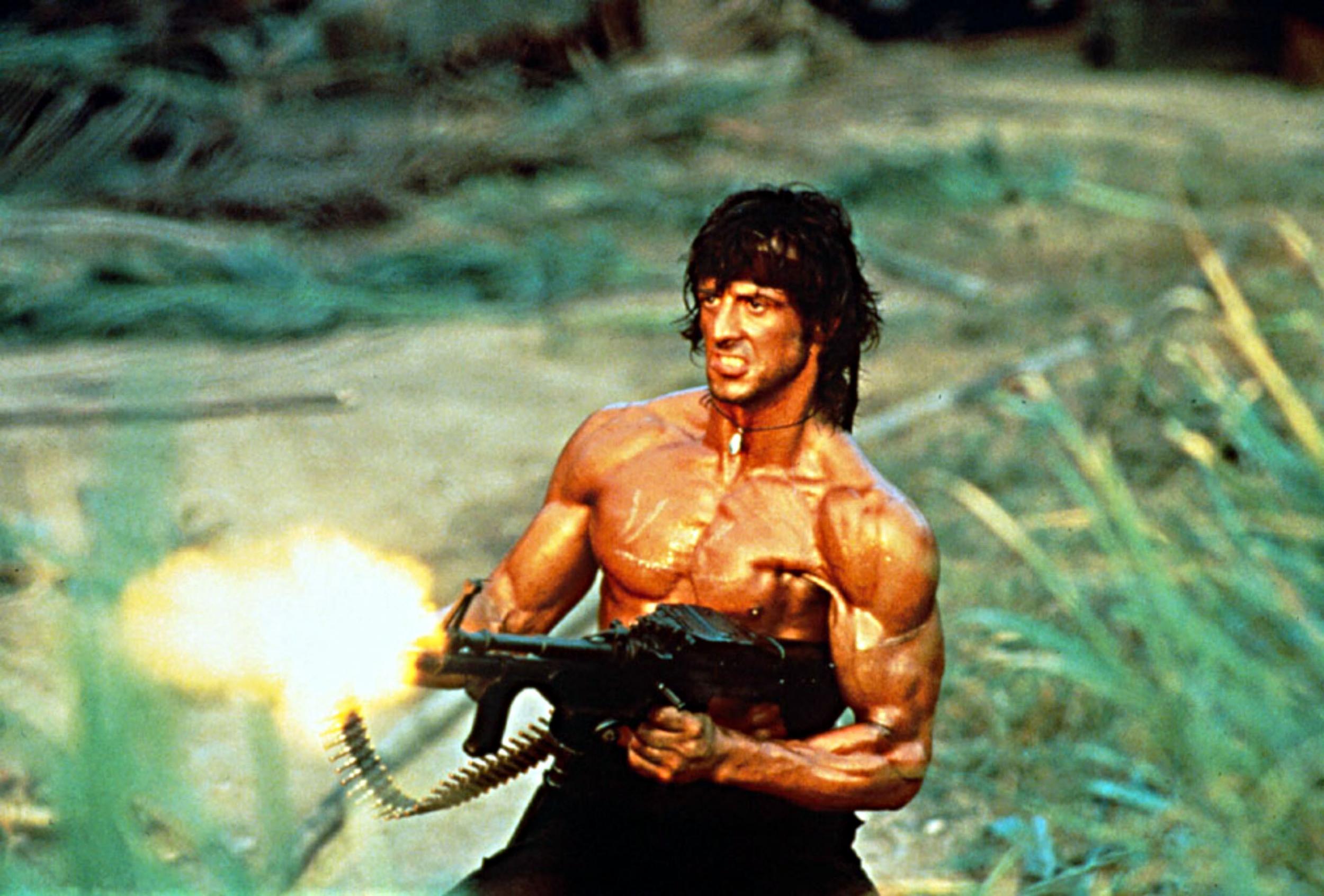 Stallone in ‘Rambo’, around the time he began feuding with Schwarzenegger