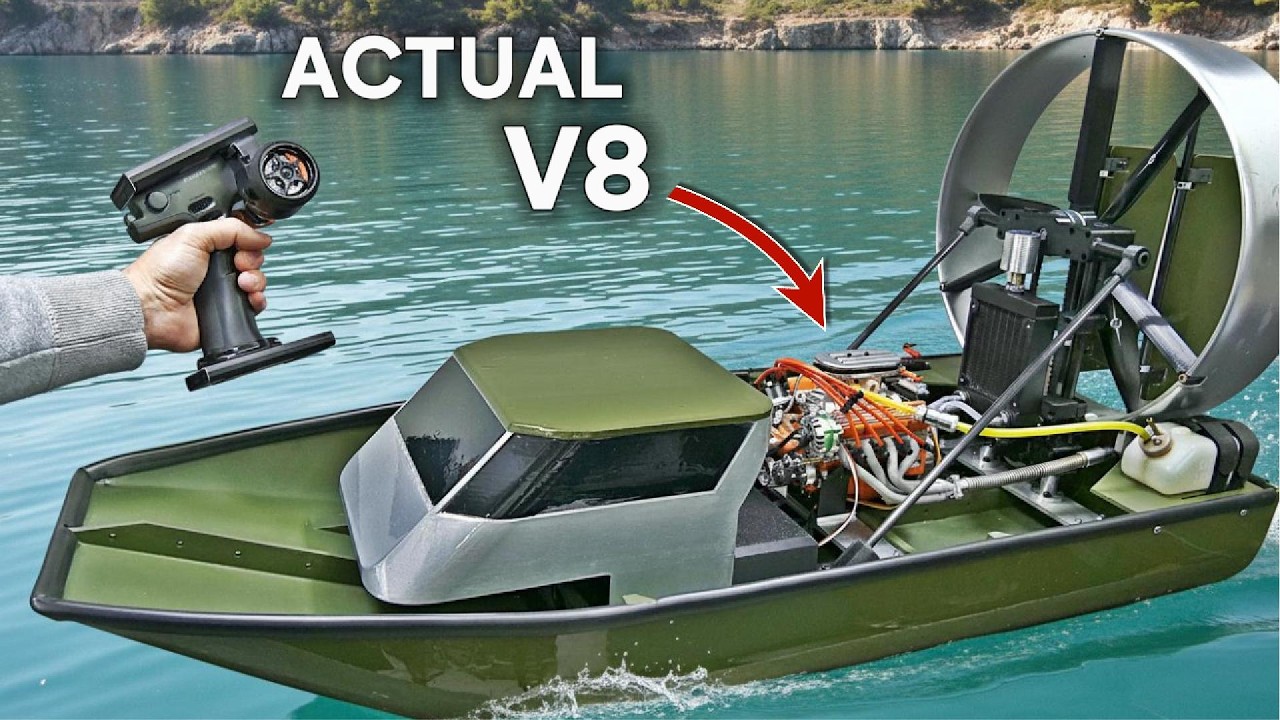 I built an RC airboat with a real V8 engine