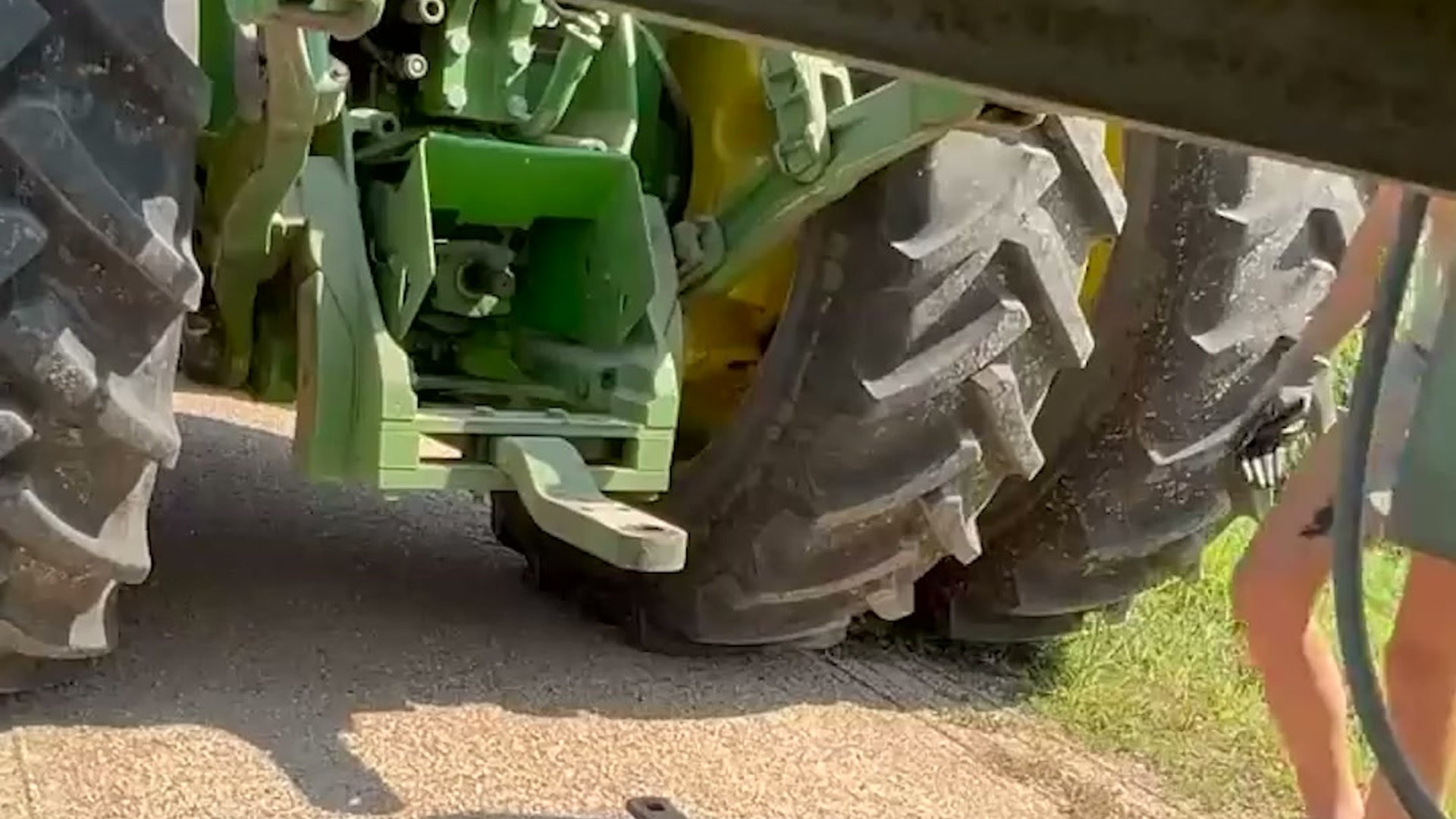 Dumping the silage wagon on the farm