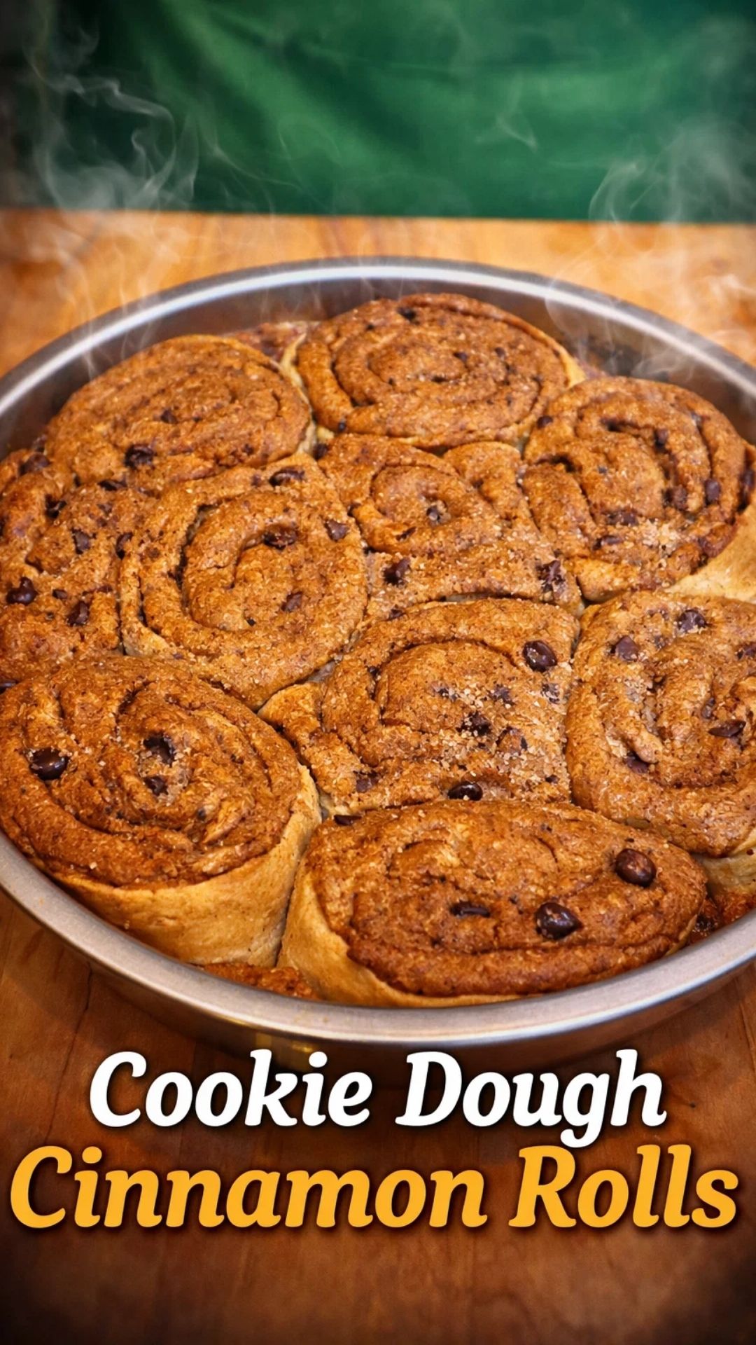 Cookie dough adds a sweet twist to cinnamon rolls