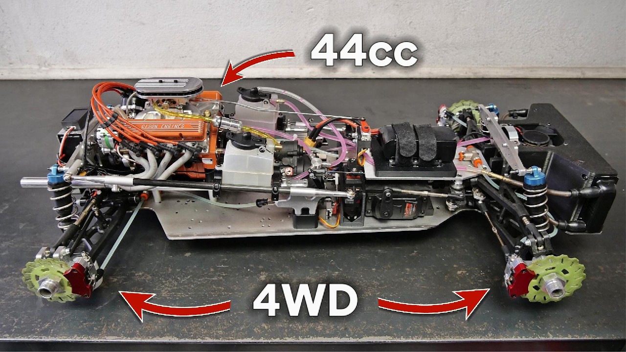 Mid mounted V8 on 5th scale RC car