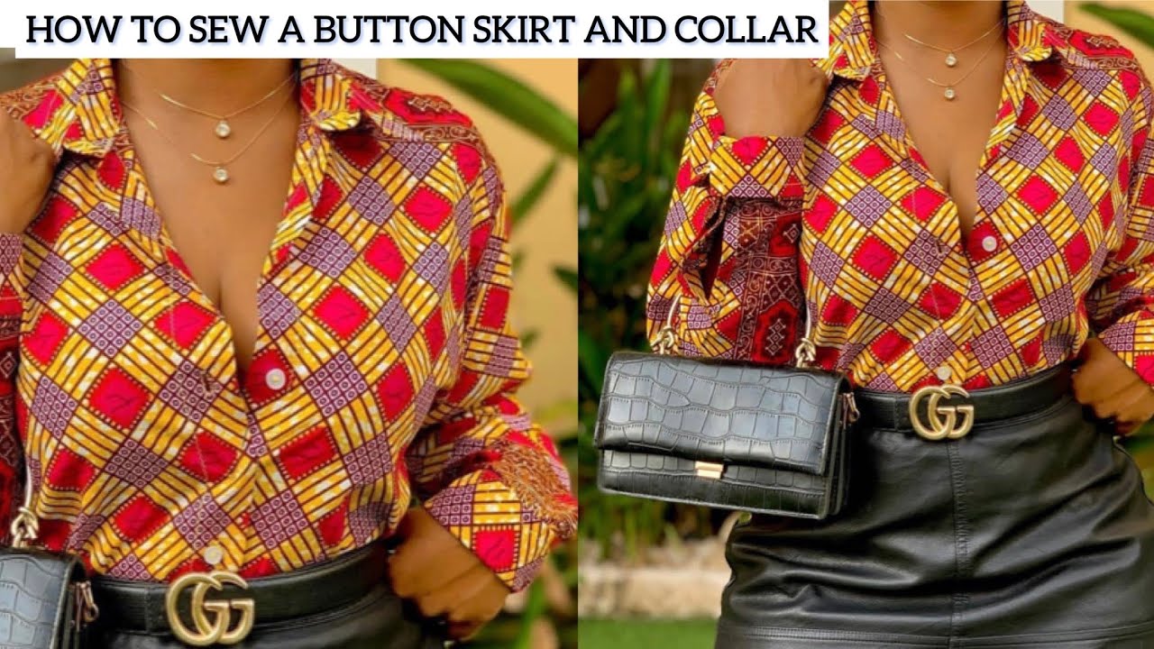 Women's collared shirt cutting and sewing tutorial