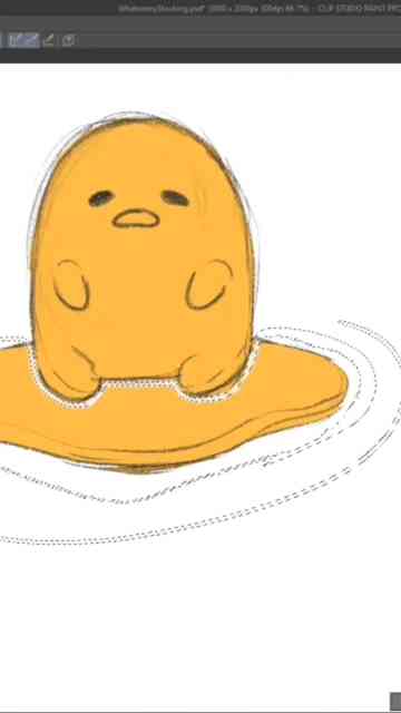 Drawing Gudetama in a cozy stocking scene