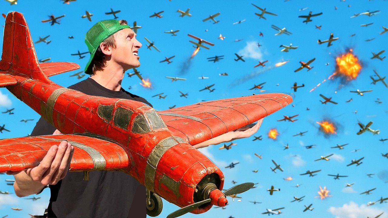 Hundreds of RC planes enter this battle... he built a giant one to ...