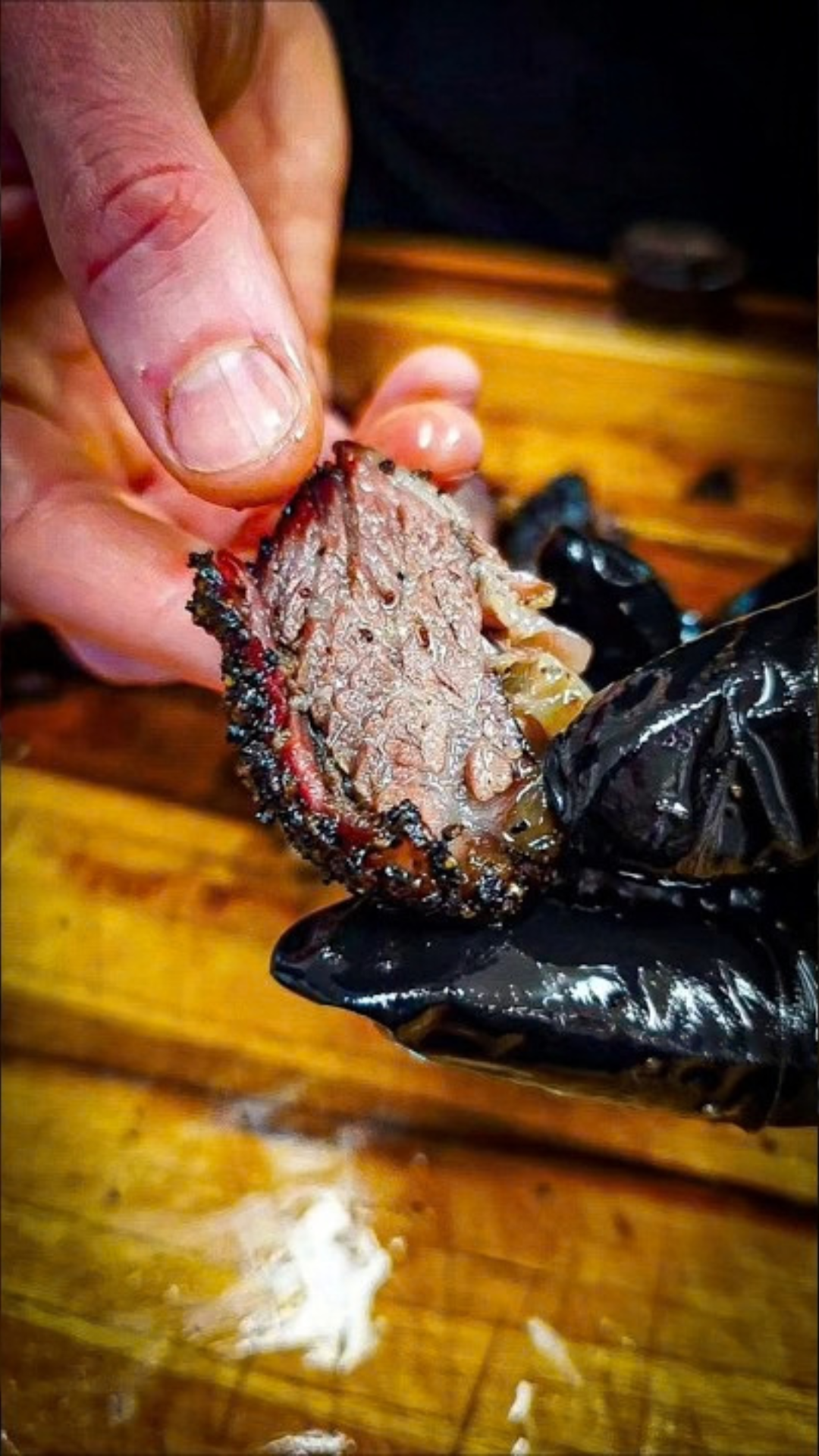 Fall off the bone smoked beef short ribs