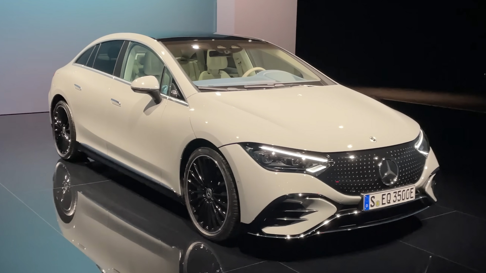 Exploring the all new fully electric Mercedes EQE sedan