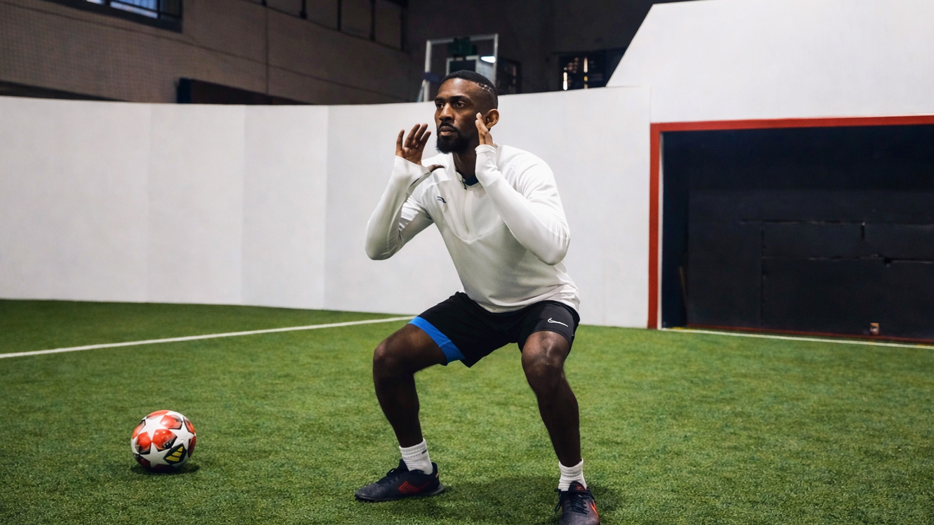 An intense football workout for young athletes