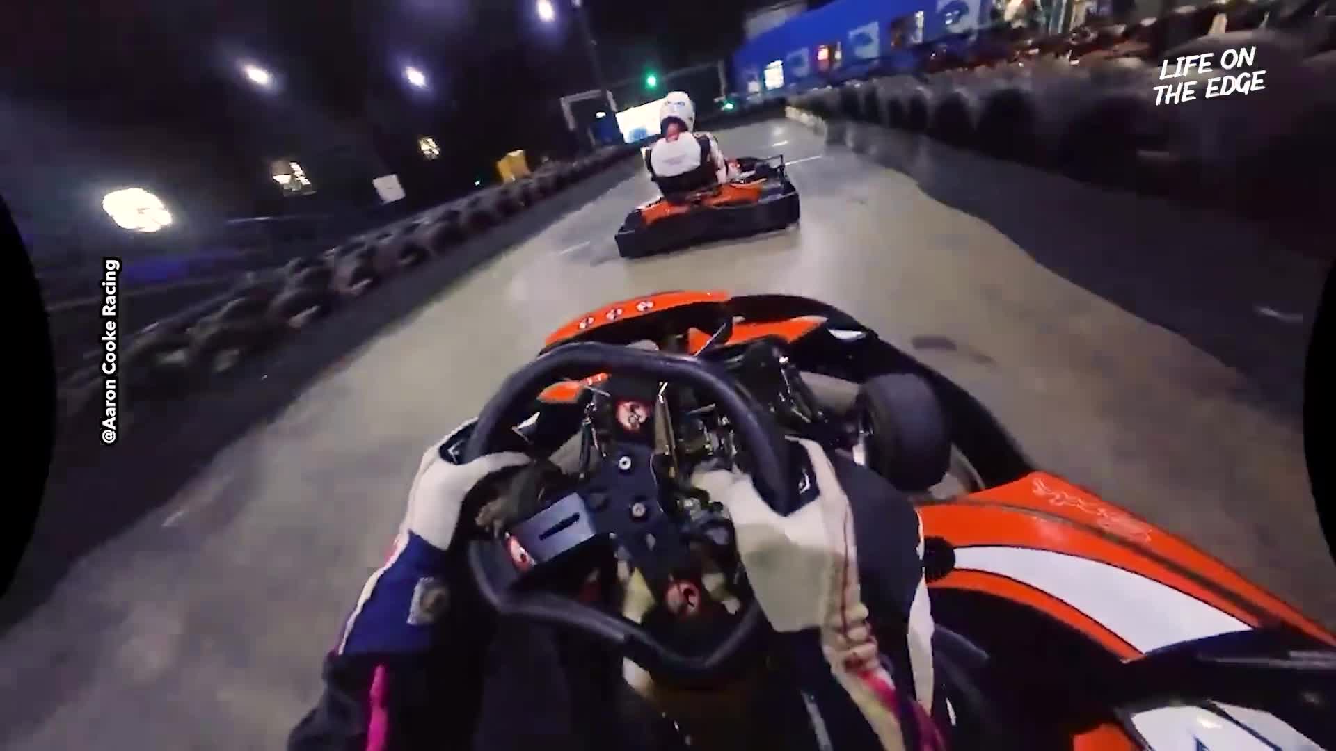 Intense POV go-kart battle goes down to the final lap