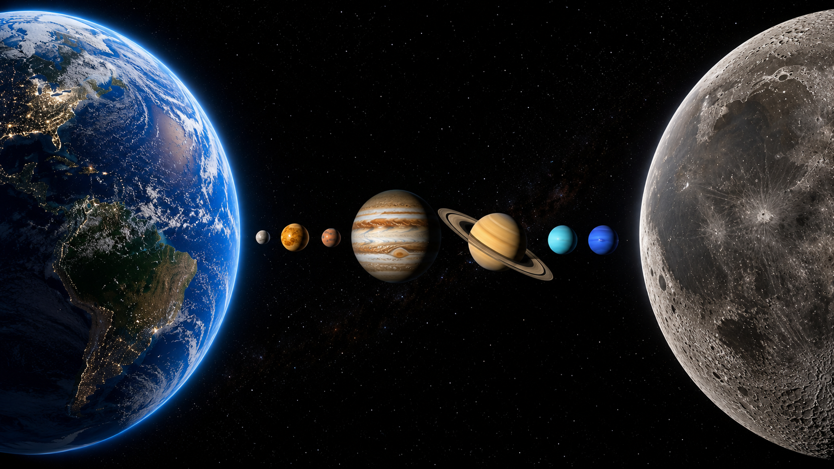 Solar system and universe scale - how small Earth really is