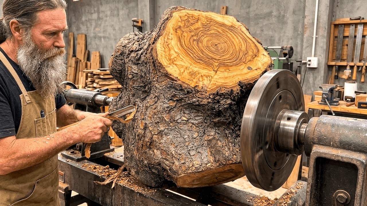 Unbelievable woodturning result with abandoned, twisted burl lychee trunk