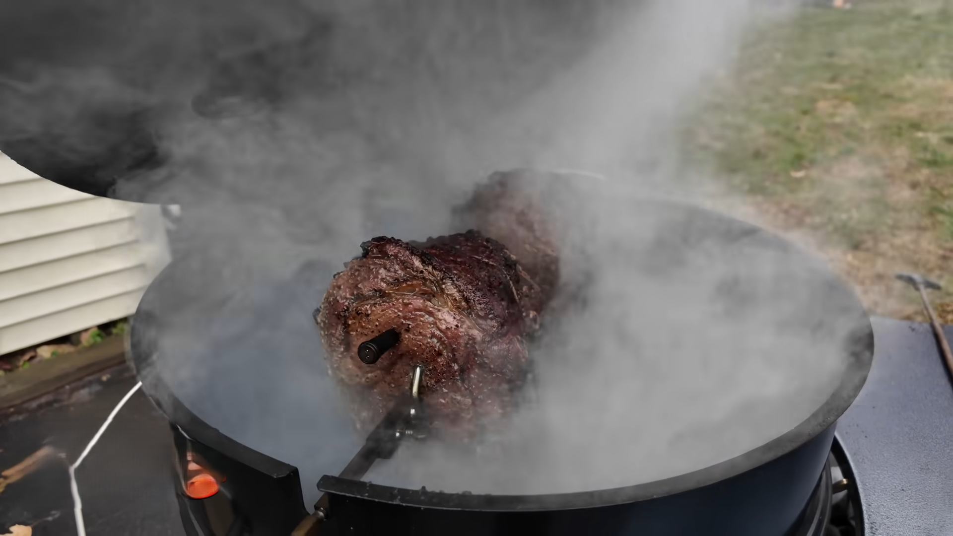Two 6-pound prime ribs dry-brined for three days… then the rotisserie ...