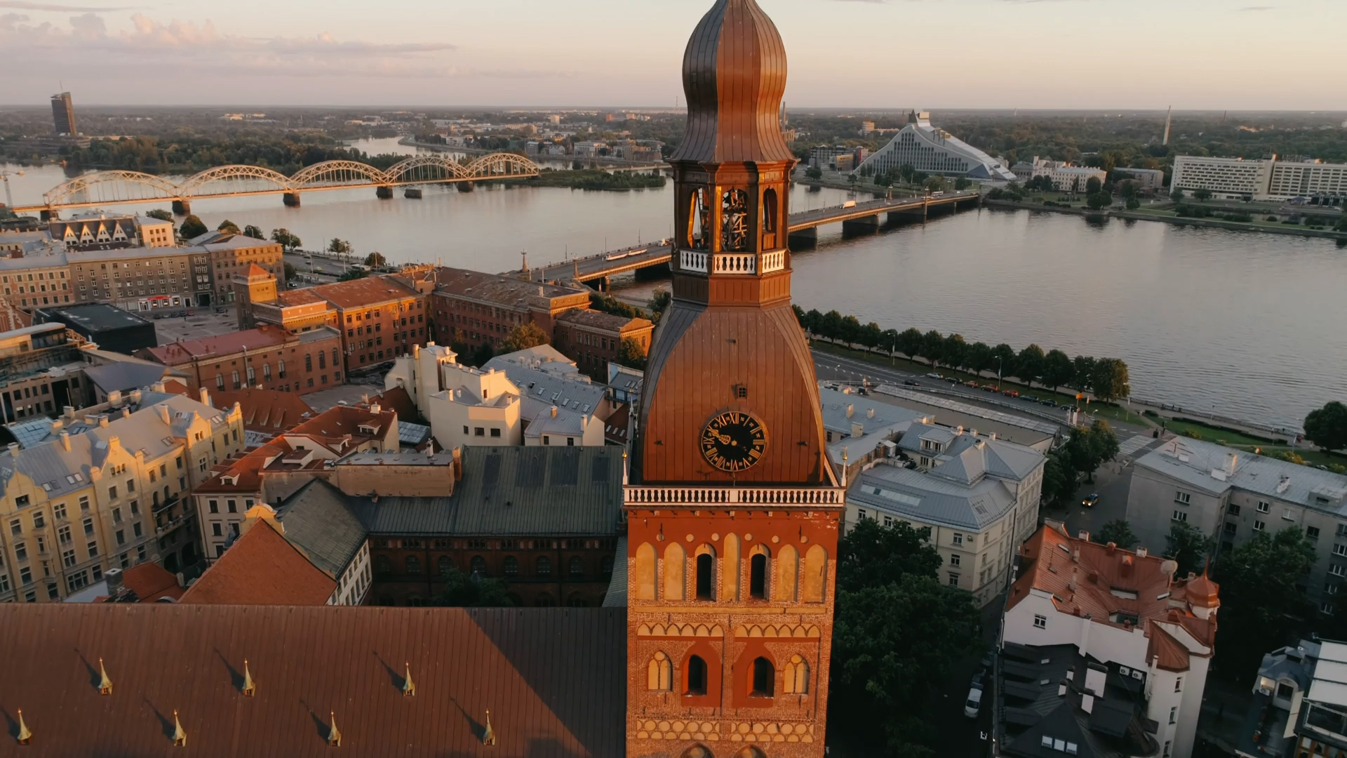 Latvia’s forests, cities and Baltic coast seen from the sky