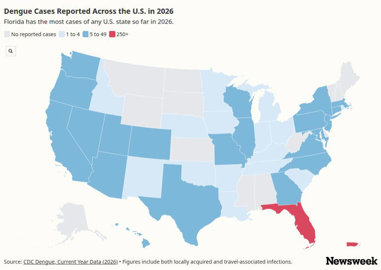 Map shows dengue fever cases as Florida declares state of emergency