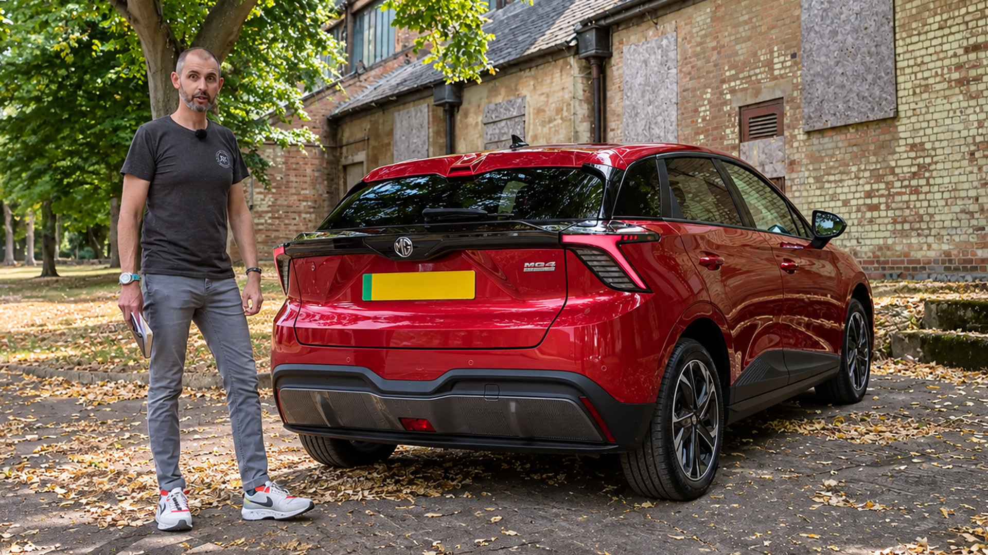 Lights and spoiler give the MG4 EV a modern rear look