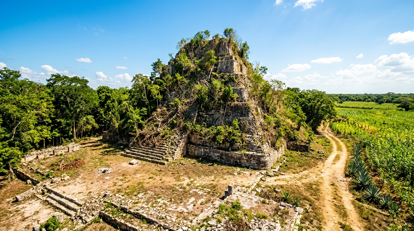 Aerial field surveys unearth an unmapped Maya pyramid plaza across ...