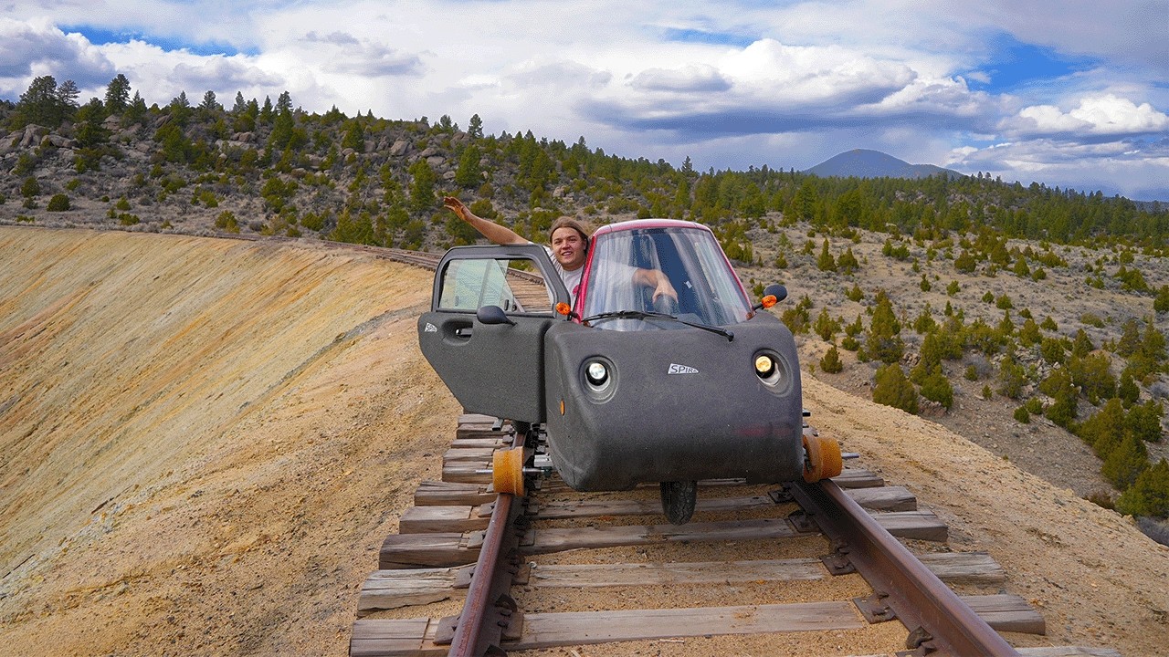 I ride a rail car on a ghost railroad