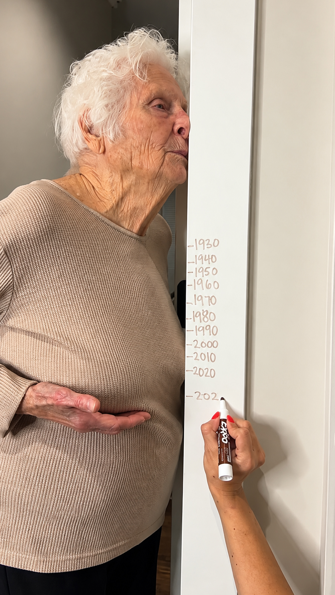 Grandma's hilarious body aging height chart