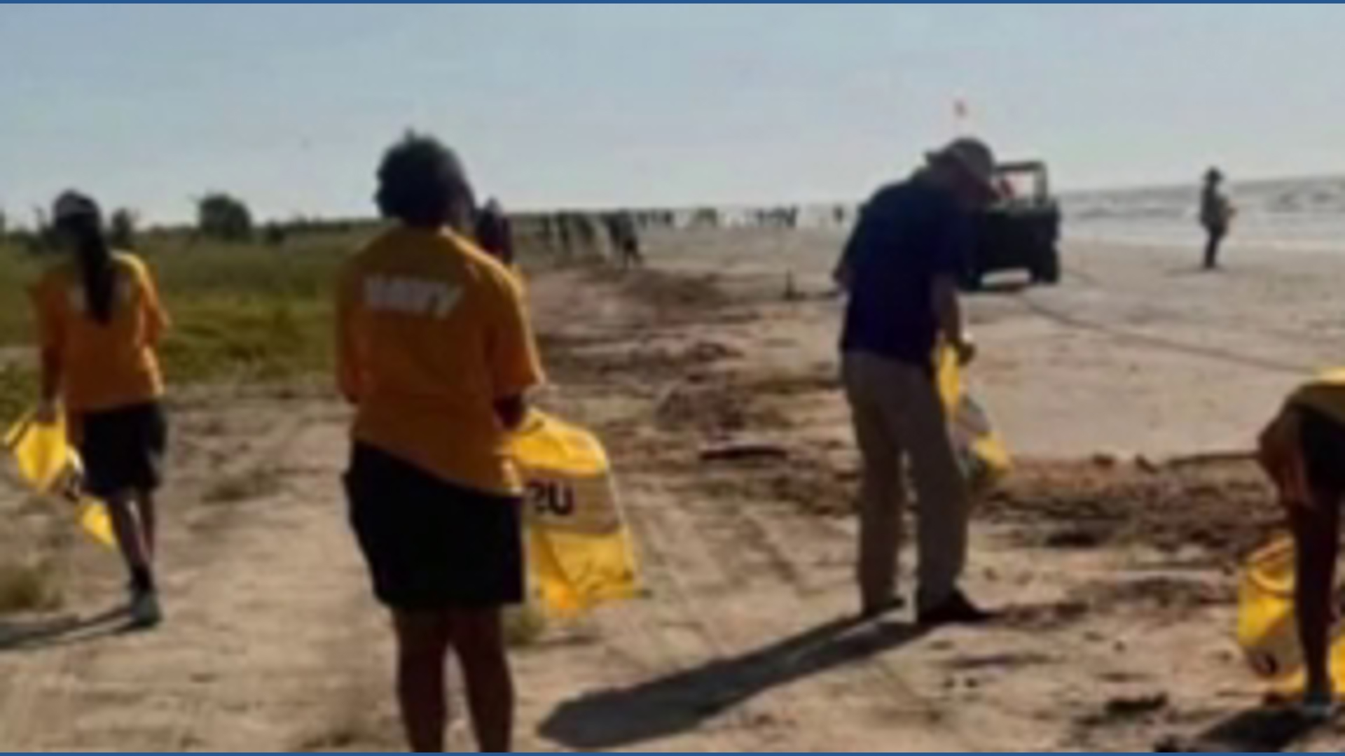 West Brook NJROTC cadets clean up McFaddin Beach