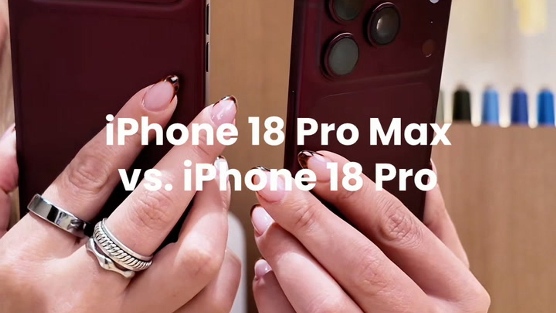 Up close with iPhone 18 Pro Max and iPhone 18 Pro in the new burgundy color