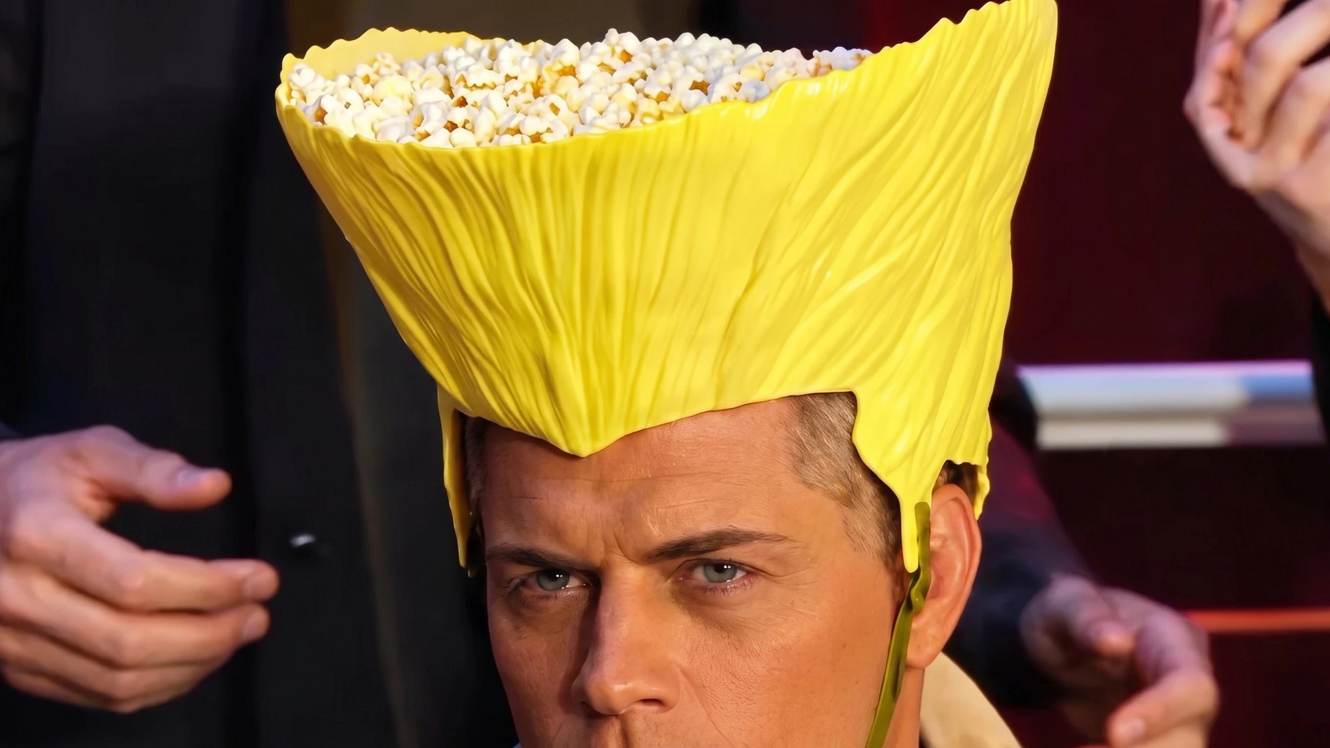 AMC's Street Fighter popcorn bucket is Guile's hair, and you can wear it